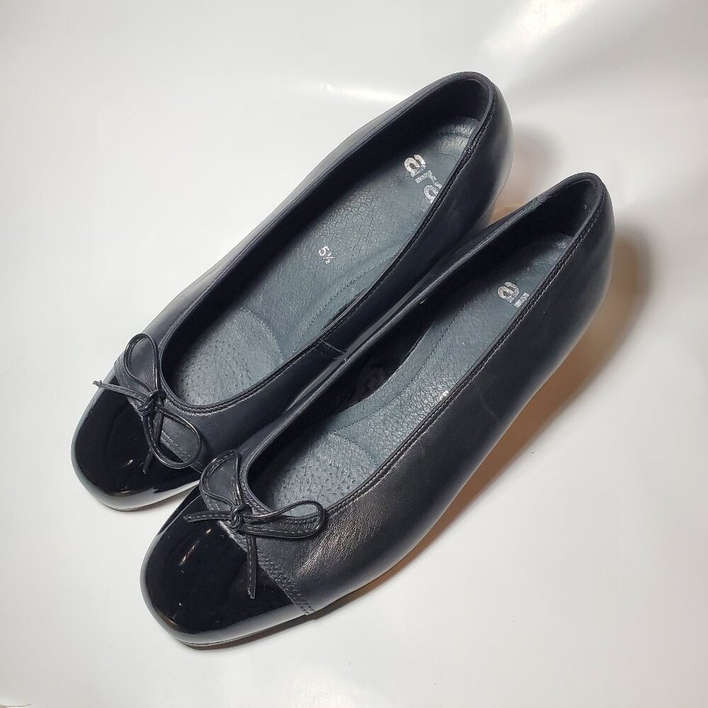 LIKE-NEW U.S. Size 8 Ara Women’s Bel Toe Cap Pump Black Shoes Heel